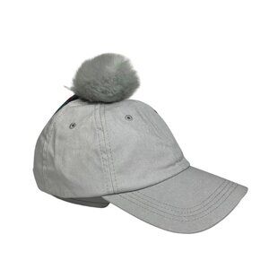 Bunny Tail Hat Adult Size Snap Back Gray Fuzzy Ball Rabbit Easter New